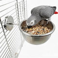AOTU Anti-Snatch Stainless Steel Parrot Feeding Cups with Locking Buckle - Bird Food & Water Bowls, Essential Bird Cage Accessories for Cockatiel, Conure, Budgie, Macaw Gray Parrot & Small Pets (S) - color: S (10 oz)