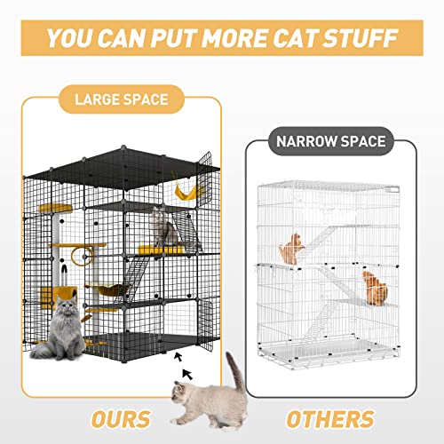 Large Cat Cage,Cat Cage Enclosure Indoor DIY Cat Playpen Detachable Metal Wire Kennels Crate Large Exercise Place Ideal, for 1-4 Cats,Ferret, Chinchilla, Rabbit, Small Animals