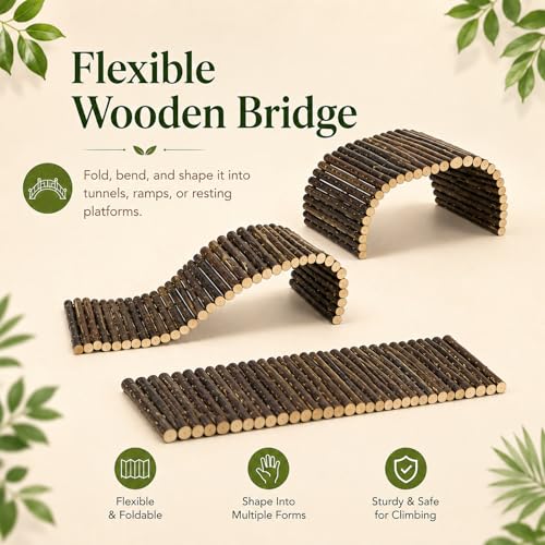 RUNANIA Crested Gecko Tank Accessories，Reptile Vines Plants with Coconut Shell Ladder Hideout Hermit Crab Decor for Leopard Gecko Lizard Chameleon Tortoise Snake Terrarium Decor