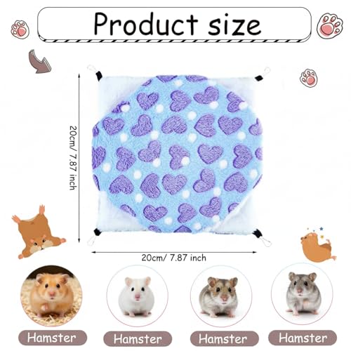 Boao 2 Pieces Hamster Hammock Hanging Pet Hammock Warm Bed House for Small Parrot Small Rat Sugar Glider Hamster Playing