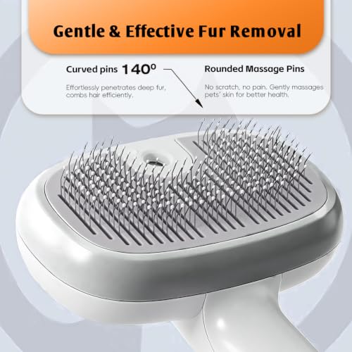 4 In 1 Cat Steam Brush for Grooming, Shedding, Massage, Bathing,Anti-Static | Anti-Static & Reduce Flying Fur.Suitable for All Long-haired and Short-haired Pets