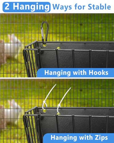 X Large Rabbit Hay Feeder Guinea Pig Hay Feeder Metal Frame Bunny Hay Holder Guinea Pig Hay Holder for Bunny, Guinea Pigs, Chinchillas, Small Animals (1 Pack) - color: 1-Pack Black