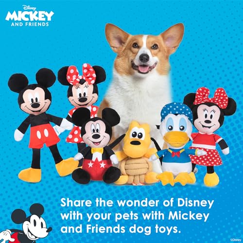 Disney for Pets Mickey Mouse Plush Squeaker Dog Toy, 13.5 Inch | Flattie crinkle body design, officially licensed Disney product, inspired by Mickey Mouse, playful design - color: Mickey Mouse Plush, size: 13.5 Inch