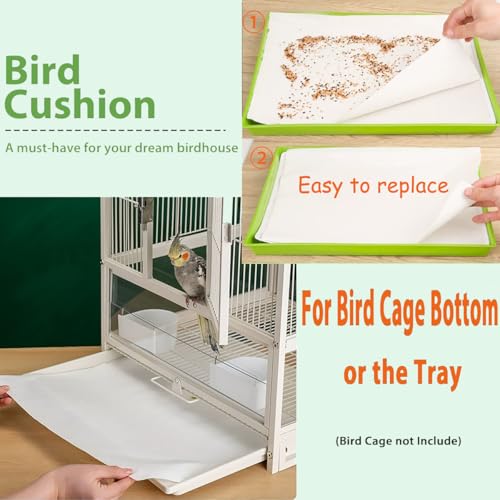 Bird Cage Liners-100PCS-11'' X 20''Disposable Non-WovenBird Cage Tray Liners, Disposable Sheets for Birds,Cages Accessories for Pet Bird Parrot