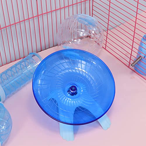 Nanaborn Hamster Wheel Silent for Cage Hermit Crab Tank Accessories (Blue) | 7 Inch, Small, Plastic - color: Blue