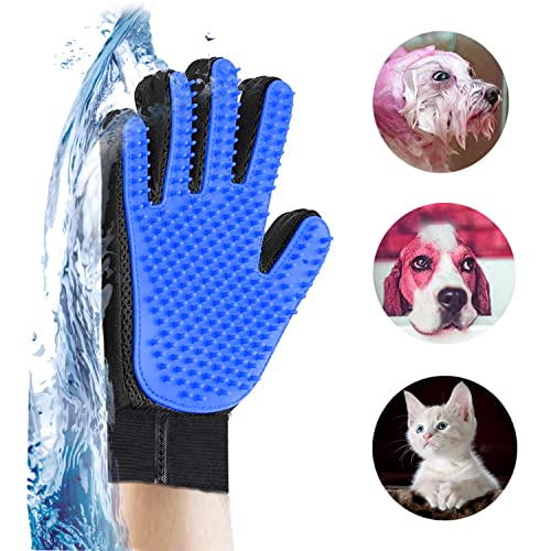 Generic Pet Grooming Glove, Blue - Perfect for Dog, Cat, Rabbit with fur (short and long), Multi-role Bathing, Massaging, Grooming, Shedding, Brush Glove | Blue - Perfect for Dog, Cat, Rabbit with fur (short and long), Multi-role Bathing, Massaging, Groom