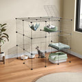 Oneluck 3-Tier Cat Cages Indoor Enclosure DIY Cat Playpen Catio Detachable Metal Wire Kennels Cats Crate Large Extra Exercise Place Ideal for 1 Cat,35.4 Inches - size: 35.4"L x 31.5"W x 35.4"H
