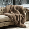EVERGRACEHOME Faux Chinchilla Fur Throw Blanket, 60"x80", Tawny Mink | Luxury, Super Soft, 1220GSM, Fluffy Cozy Mink, Reversible Velvet Back, Warm Thick Heavy Winter Throw for Couch Bed, Gift - color: Tawny Mink, size: 60"x80"