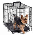 DUMOS 18 Inch Dog Crate, Foldable Puppy Small Dog Cage Pet Kennel | Single Door Metal Wire, Plastic Leak-Proof Pan Tray, Portable Indoor Outdoor Training Travel - size: 24.0"L x 17.5"W x 18.5"H