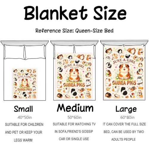 Guinea Pig Blanket Gifts Soft Flannel Guinea Pigs Throw Blanket Funny Themed Stuff Merch for Couch Bed Travel 50"x40" - color: Beige Guinea Pig