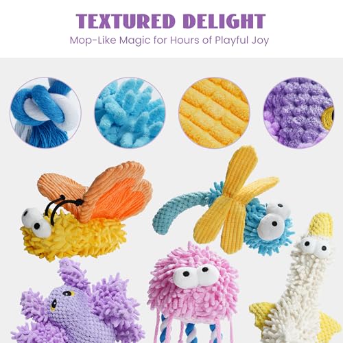 Nocciola 5 Packs Squeaky Dog Toy Plushies, Cute Soft Squeak Crinkle Plush Stuffed Durable Pet Animal Chew Puppy Toys for Small Meidum Large Breed - style: Bundle