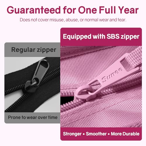 SUNEE Zippered Binder Bag with Handle, 2-Inch 3-Ring O-Ring, 500-Sheet Capacity, Includes Zip Pocket, 5-Tab Expanding File Folder, Multi-Pocket Organizer Binder for Middle School, Grape Purple - color: Grape Purple