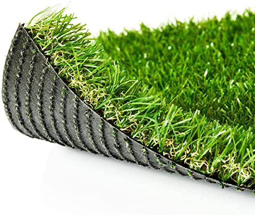 Premium Artificial Grass 3' x 4' Outdoor Rug, 1.38" Realistic Thick Turf for Garden, Yard, Fake Lawn, Dogs Synthetic Grass Mat, Rubber Backed with Drainage Holes, Customized Sizes - size: 3' x 4'