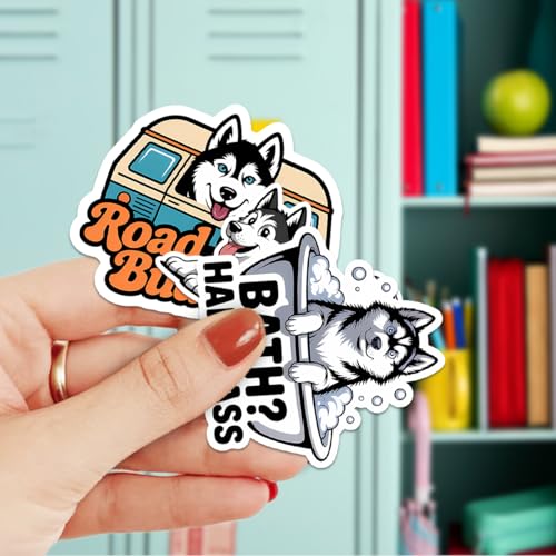 Vybonz Siberian Husky Stickers Husky Dog Lover Puppy Decal Pack | Siberian Husky Stickers, Cute Husky Dog Vinyl Decals, Funny Husky Quotes Stickers, Gifts For Husky Lovers, Dog Owners - color: Husky, size: 3in