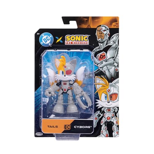 DC X Sonic Collectable Action Figures Shadow as Batman, Tails as Cyborg, Knuckles as Superman Featuring Highly Articulation Figures with Dynamic Posing - style: 5" Sonic X DC 3-Pack