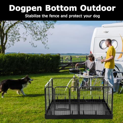 PJYuCien Square Playpen Bottom Pad for 32'' Width 8 Panel Pen, Black | Protect Floor, Easy to Move and Clean, Perfect for Puppy, Duck, and Other Small Animals, Hook Connect - style: 8-Panels 31.3"W