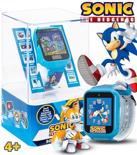 SEGA Sonic the Hedgehog Educational Learning Touchscreen Smart Watch Toy for Boys, Girls, Toddlers - Selfie Cam, Learning Games, Alarm, Calculator, Pedometer (Model: SNC4055AZ) - color: Sonic Blue