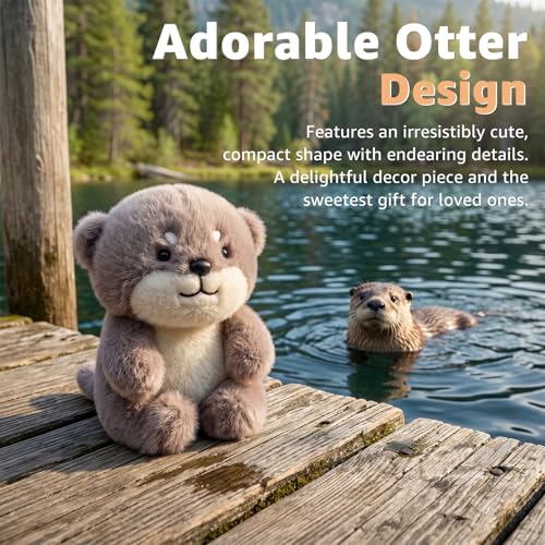 Ditucu Palm-Sized Otter Stuffed Animals Cute Soft Mini Plush Doll Small Plushies Toys Gifts for Kids Brown 6 inch - style: Otter
