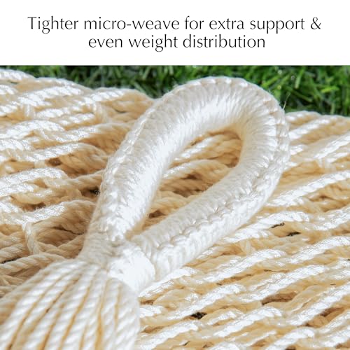 Handwoven Rope Mayan Hammock for Outside, 600 lbs Capacity | 2 Person, Portable Carrying Bag, Easy-Used Tree Straps, Carabiners, Soft Fabric, forPatio (Nature, X-Large) - color: Nature, size: X-Large