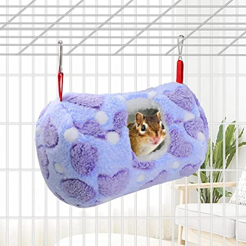 Litewoo Sugar Glider Sleeping Pouch Small Animal Hammock Bed Nest, Blue | 7.8x5.1in, soft flannel cotton, warm washable , cute speckled pattern, winter nest for hamster/rat/guinea pig/chinchilla - color: BLUE