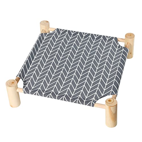 Patas Lague Cat Hammock Bed Small Eleveted Dog Bed 19x19 in Arrow | Brethable Wooden Pet Bed, Cooling Rabbit Cot, Outdoor Cat Furniture For Summer - color: Arrow