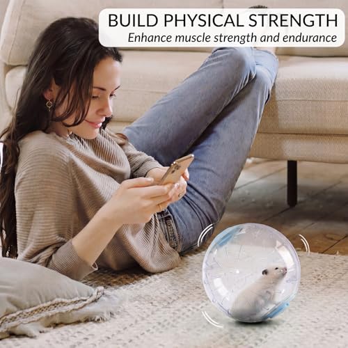 7.9 Inch Hamster Ball, Running Ball Toy, Transparent, Breathable, Reduce Stress, Promote Exercise Health, Easy to Clean, Hamster Accessory, for Syrian Dwarf Hamster, Gerbils, Mice, Small Pets, Blue - color: Blue