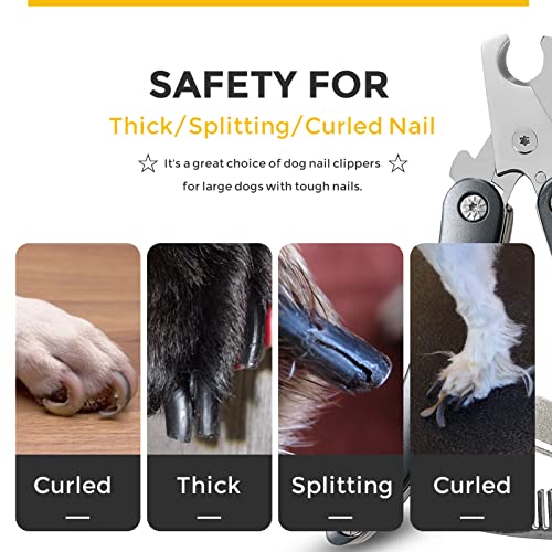 Best Dog Nail Calipper for Large Dogs with Thick Nail | Low Noise for Sensitive Dog, Super Sharp Smoothest Heavy Duty for Thick Nail, Compact Gentle Look for Anxiety Dogs