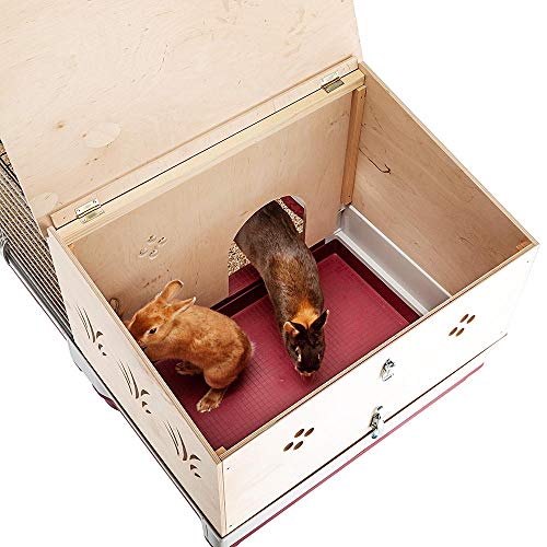 Ferplast Krolik Extra-Large Rabbit Cage w/ Wood Hutch Extension Rabbit Cage Includes All Accessories and Measures 55.9L x 23.62W x 19.68H and Includes ALL Accessories - style: Rabbit Cage w/ Wood Hutch