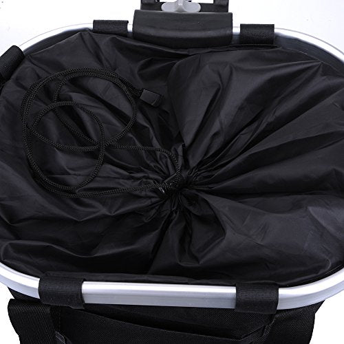 Pet Dog Bike Basket & Carrier Bag- Foldable Detachable Pet Travel Bicycle Basket - Small Animal Dog Cat Rabbit Bike Ride Basket Carrier (Black) - color: Black
