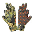 BASSDASH Unisex Fingerless Fleece Liner Camo Hunting Gloves for Cold Weather UPF 50+ Lightweight Fishing Photography HG06 - color: Open Terrain Ⅱ, size: Medium