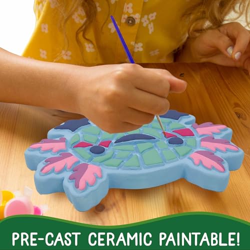 Creative Roots Axolotl Stepping Stone Kit, 7-Inch Paintable Ceramic Stepping Stone, Includes 6 Acrylic Paints, Kids Crafts, Ages 8+ - style: Axolotl