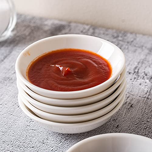 UIBFCWN 20 Pack Ceramic Dipping Bowls, 3 Inch Dipping Sauce Bowls/Dishes, 1.2 oz Soy Sauce Dish, Asian Dipping Dishes for Ketchup, BBQ, Side Dish, Sushi, Condiments, Appetizer - color: Round, size: 20 Pack