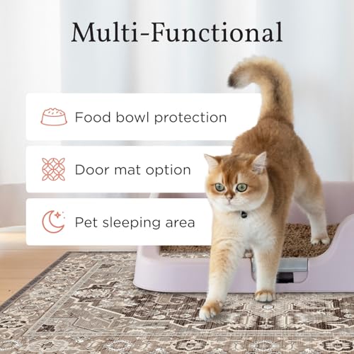 Lovewag Cat Litter Mat, Litter Box Mat, Bohemian Jewel, 36x48, 2 Pack | Washable litter mat cover, kitty litter mat & cat mat for litter box, litter trapping mat, prevents tracking, multi-cat - color: Bohemian Jewel, size: 36x48 inches (Pack of 2)