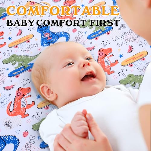 Cloele Square Playard/Playpen Fitted Sheets,36 X 36in,Music Dinosaur | Stretch Portable,Playard Mattresses Sheets for Baby,Square Pack and Play Crib Sheets,Ultra Soft - color: Music Dinosaur, size: 36"x36"