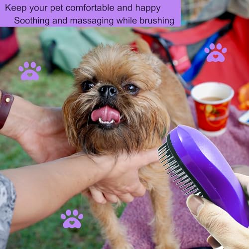 Puppy Brush, Soft Dog Brush for Grooming, Puppy Hair Remover Brush Comb, Grooming Tool for Poodles,Teddy, Yorkies, Maltese, Shih Tzu, Chihuahua, Deep Purple - color: Deep Purple