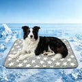 Lrage Dog Cooling Mat 32" x44in | Arc-Chill Cooling Fabric & Endothermic Color Changing,Visually display the cooling operation status on the surface,Non-Slip - color: Gray Star, size: 32x44in