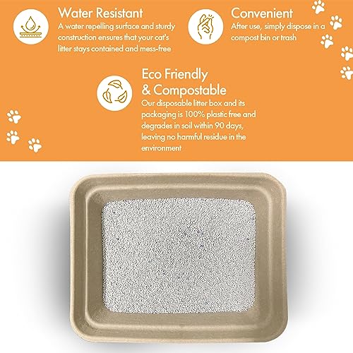 Disposable Litter Boxes (Brown, Large 4-Pack) - size: Large 4-Pack
