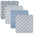 Disney Baby 4-Pack Receiving Blankets — 100% Cotton Flannel, 28" x 28" — Available in Mickey, Minnie, Pooh, Stitch or Angel — Soft Swaddle, Burp & Stroller Blankets — Gift-Ready with Ribbon Bow - color: Mickey Mouse Cool Poses