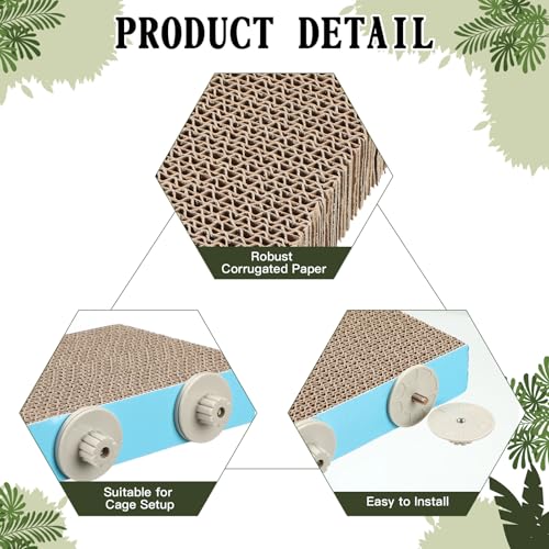Skyygemm 3 Pcs Bird Chew Toys Parrot Perch Cardboard Platform for Cage Bird Paw Grinding Stand Parrot Cage Playground Exercise Toys for Macaws Small Parakeets Budgies Conure Cockatiel(Large) - size: Large
