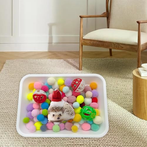 Hedgehog Dig Box Tray Set, Funny Hedgehog Enrichment Toy for Cage Accessories, Small Animal Ball Bells for Hamster Guinea Pig Ferret