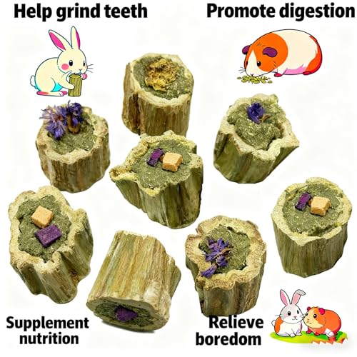 Rabbit Chew Toys for Teeth Guinea Pig Treats Papaya Wood for Bunny (7oz) | bunny supplies,rabbit enrichment toys,rabbit stuff,rabbit toys for bunnies boredom,for bunny guinea pig chinchilla Hamster - size: 7.05oz（Combination）