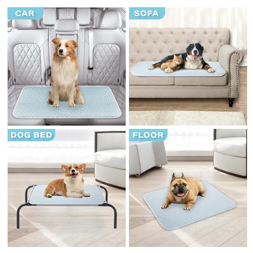 MICROCOSMOS Pet Cooling Mat & Sleeping Pad- Breathable Bubble Surface, EZ Clean. Keep Cooling for Pets, Kids and Adults in Summer.(BlueWhite, 40" x 28")