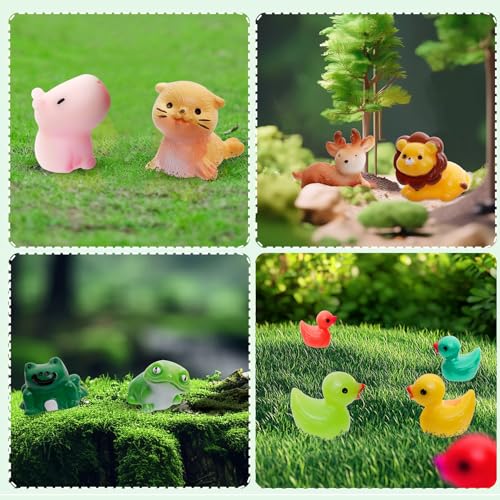 80 Pcs Mini Resin Animals 80 Styles Resin Animals Figurines Bulk for Fairy Garden Miniature Dollhouse Accessories Hide Crafts Decor - style: 80Pcs-Animals Bulk