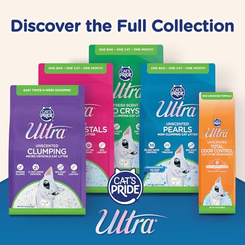 Ultra by Cat's Pride Clumping Micro Crystals Litter, Fragrance Free, 5lb - size: 5 Pound