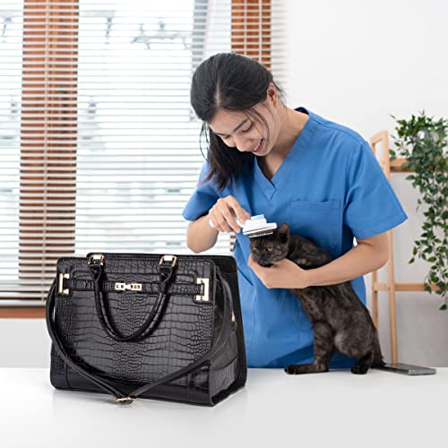 Fashion Pet Carrier Dog Cat Carrier Purse Soft-Sided Leather Handbag Pet Tote Bag for Small Dogs Puppy and Cat TSA Airline Approved - color: Black 3