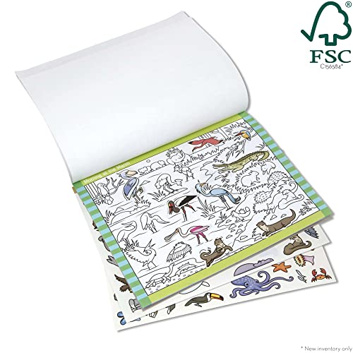 Melissa & Doug Seek & Find Sticker Pad – Animals, 400+ Stickers & 14 Scenes to Color, Search & Find Sticker Activity Pad for Coloring & Matching, Creative Learning Toys for Kids 4+ - FSC Certified