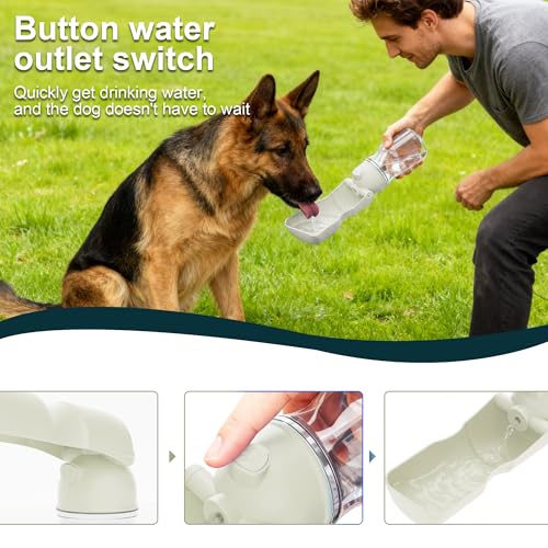 Amerisun Dog Water Bottle, 16.9 OZ Collapsible Leak-Proof Pet Water Bowl | Collapsible Water Bottle,Suitable for Dog, Cat, Puppy, Guinea Pig, Hamster & Bunny. Ideal for Walking, Hiking（A012B-White） - color: A012B-white