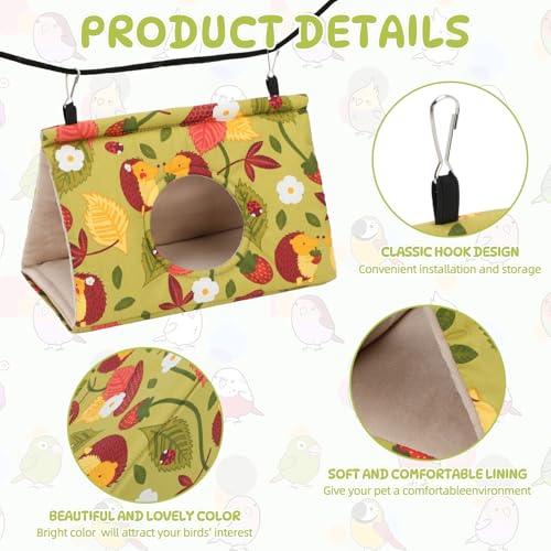 Rypet Bird Bed for Cage Warm Bird Hammock Nest Parrot Mustard Yellow,L | Warm Plush Cotton Bird Hut, Side Entry for Access, Dual Hanging Straps, Machine Washable, African Grey Amazon Parrot Fit - color: Mustard Yellow, size: Large (Pack of 1)