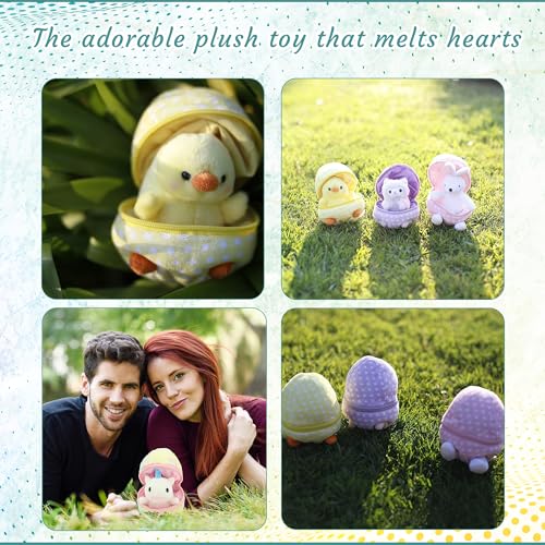 Easter Stuffed Animal - 6 inch - Surprise Zip up Egg Hideaway Springtime Inspired Plush Toy Gift for Kids, Boys and Girls - Easter Mother's Day Birthday (New Unicorn Egg) - color: New Unicorn-egg