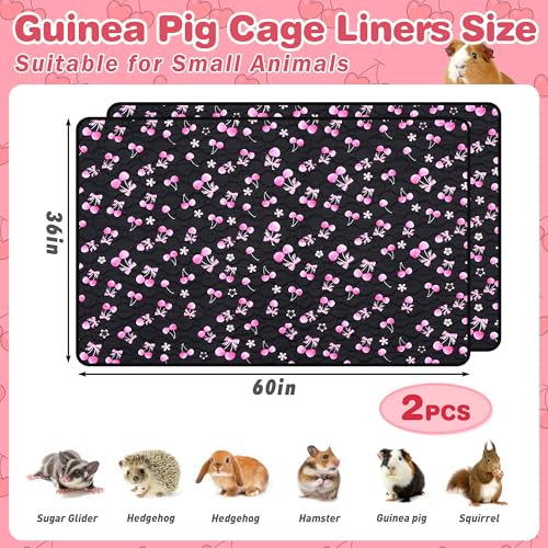 2 Pack Waterproof Guinea Pig Cage Liner, 36" x 60" Washable Reusable Guinea Pig Liner, Super Absorbent Leak-Proof Pet Pee Pad Mats for Guinea Pigs Rabbit Chinchilla Bunny Hamster - size: 36*60 inch 2pack
